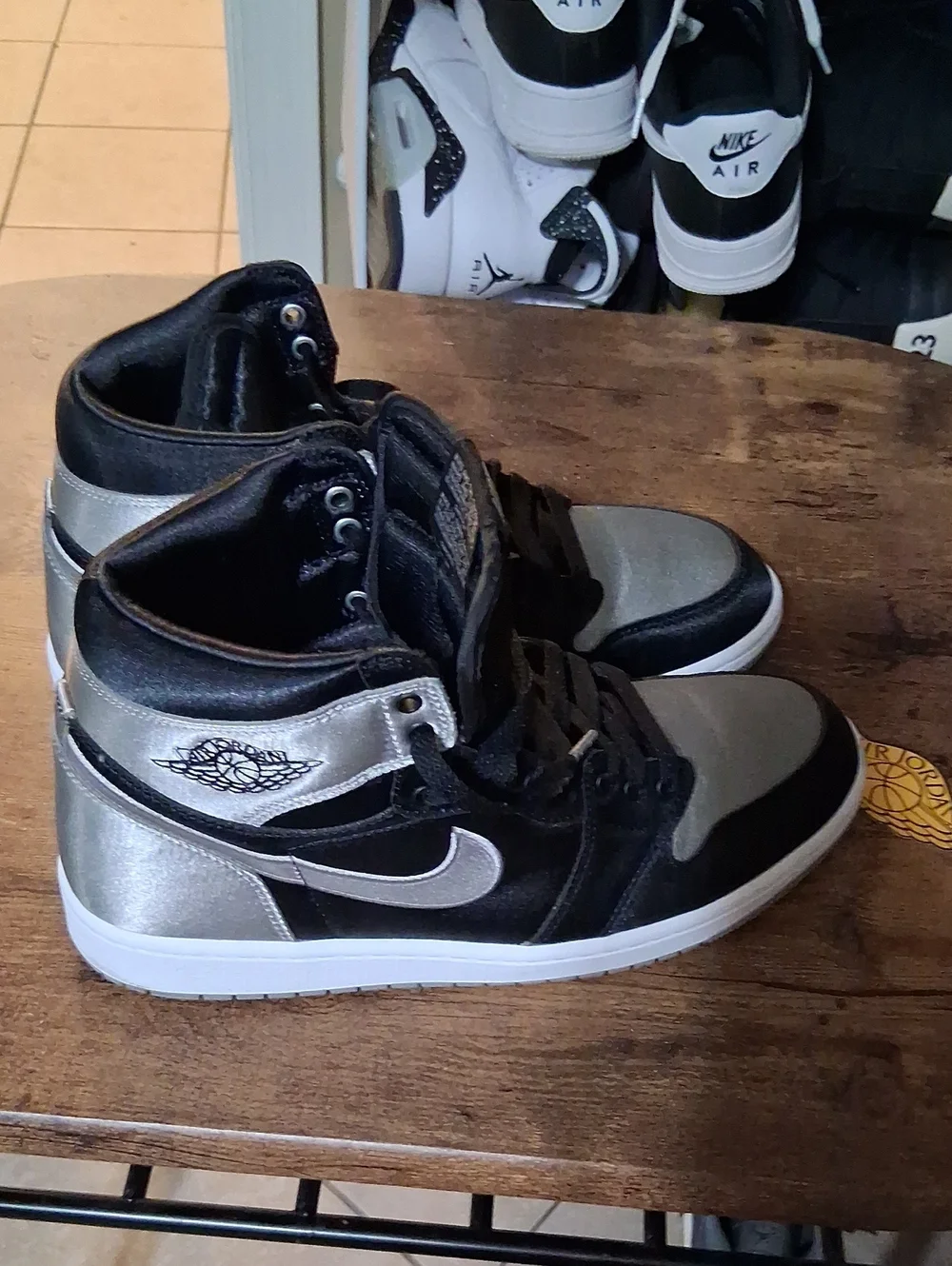 Jordan Men’s High-Top Sneakers in Black & Silver